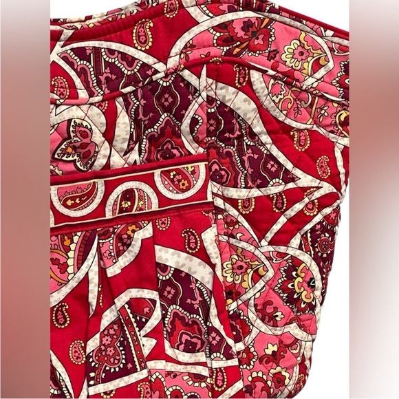 Vera Bradley Quilted Rosie Posie Red Heart Tote Bag/Purse - Picture 10 of 12